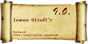 Ivanov Olivér névjegykártya